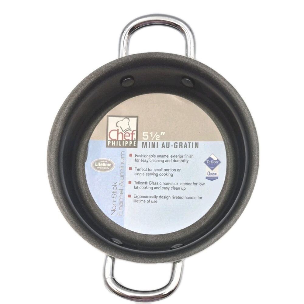 Tabletops Unlimited Chef Phillipe Black Mini Au-Gratin Pan 5.5" Non-Stick YK